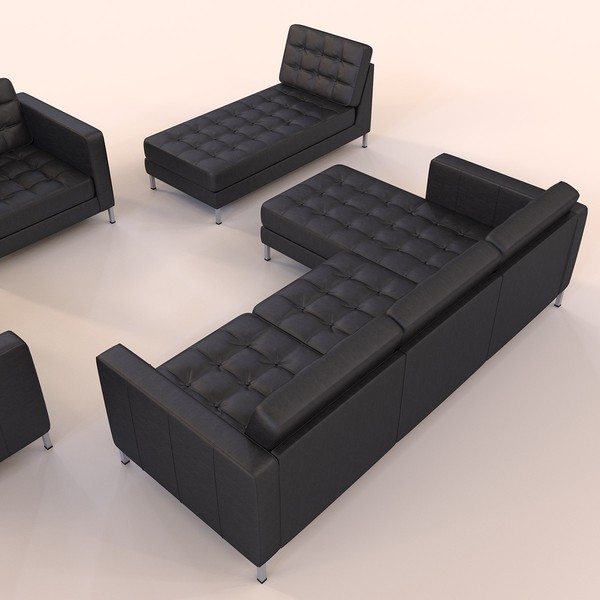 sofa knoll florence 3d model - sofa chaise longue armchair ikea karlstad by zelosh